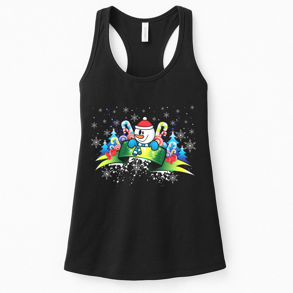 Winter's Snowman Holiday Womens Tank Top
