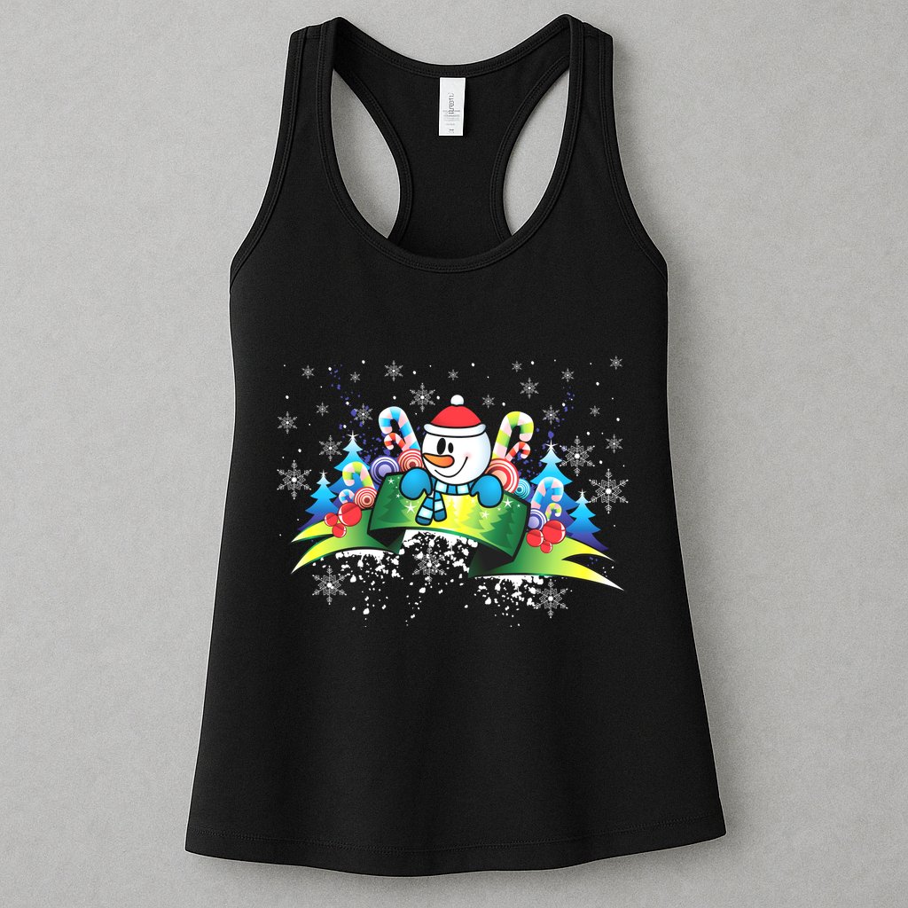 Winter's Snowman Holiday Womens Tank Top