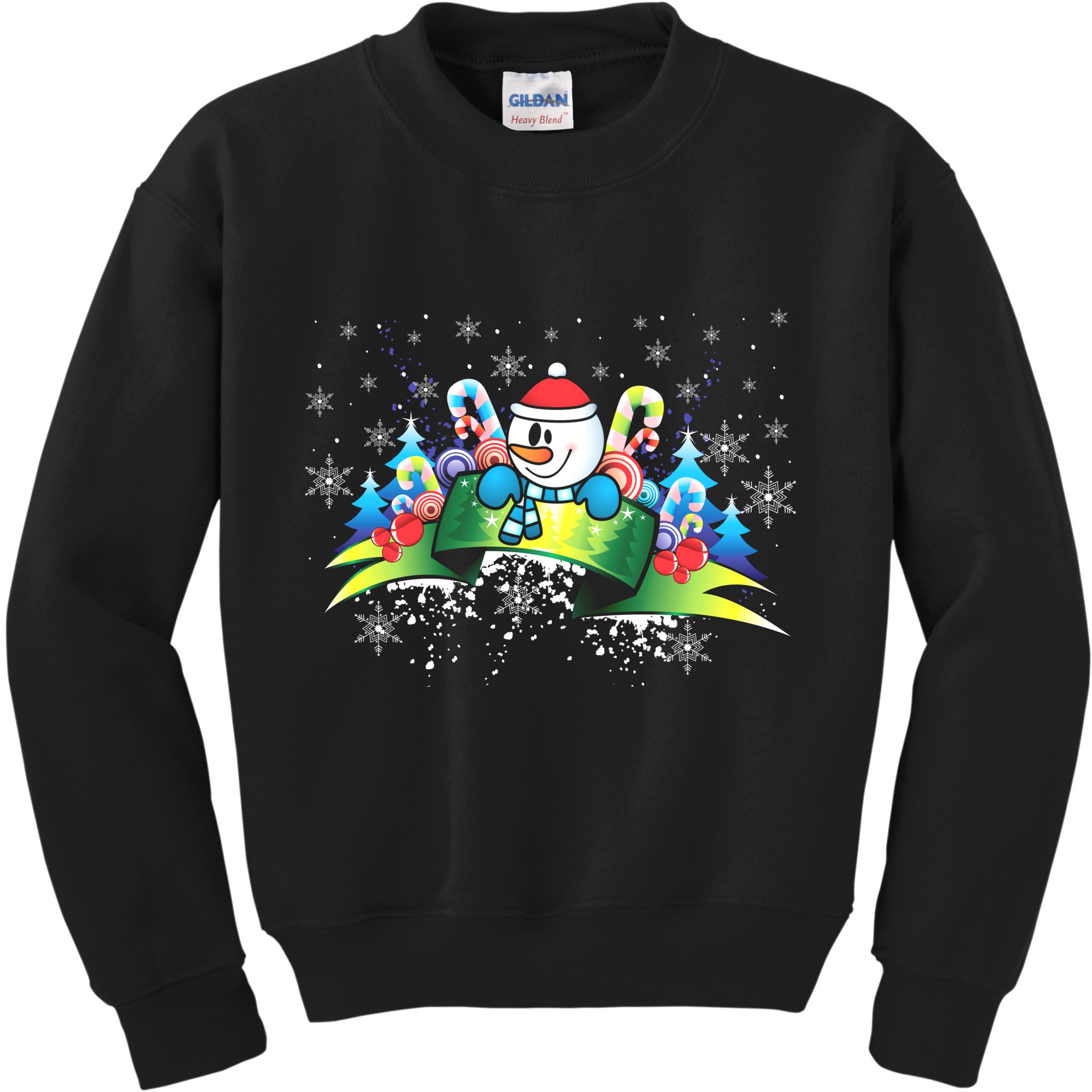 Winter's Snowman Holiday Kids Sweatshirt