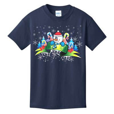 Winter's Snowman Holiday Kids T-Shirt