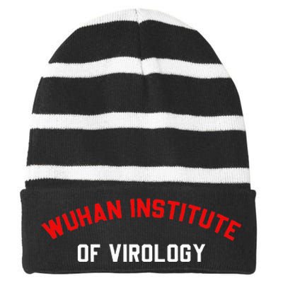 Wuhan Institute Of Virology Apparel Striped Beanie with Solid Band