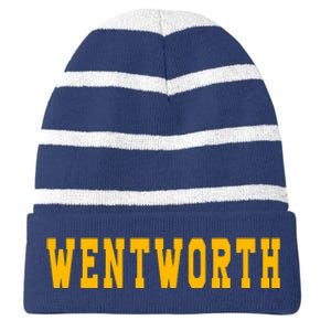 Wentworth Institute Of Technology Striped Beanie with Solid Band