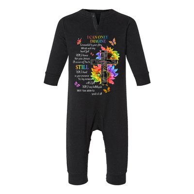 Womens I Only Can Imagine Faith Christian Faith Jesus God Lover Infant Fleece One Piece