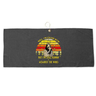 Well I’m Older Now But I’m Still Running Against The Wind Large Microfiber Waffle Golf Towel