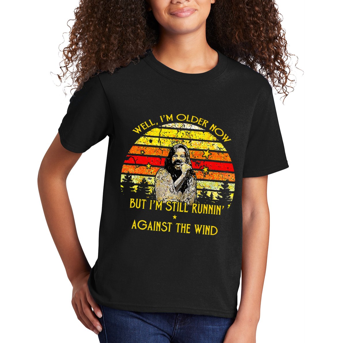 Well I’m Older Now But I’m Still Running Against The Wind Kids T-Shirt