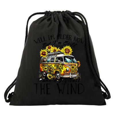 Well Im Older Now But Im Still Running Against The Wind Drawstring Bag