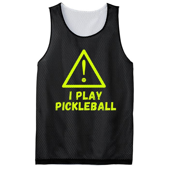 Warning I play Pickleball front and back with website name. Premium Mesh Reversible Basketball Jersey Tank