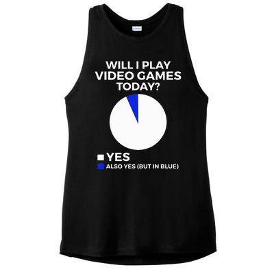 Will I Play Video Games Today Funny Gamer Gaming Ladies PosiCharge Tri-Blend Wicking Tank