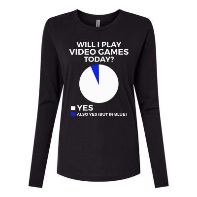 Will I Play Video Games Today Funny Gamer Gaming Womens Cotton Relaxed Long Sleeve T-Shirt