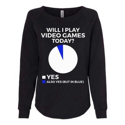 Will I Play Video Games Today Funny Gamer Gaming Womens California Wash Sweatshirt