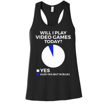 Will I Play Video Games Today Funny Gamer Gaming Women's Racerback Tank