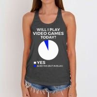 Will I Play Video Games Today Funny Gamer Gaming Women's Knotted Racerback Tank