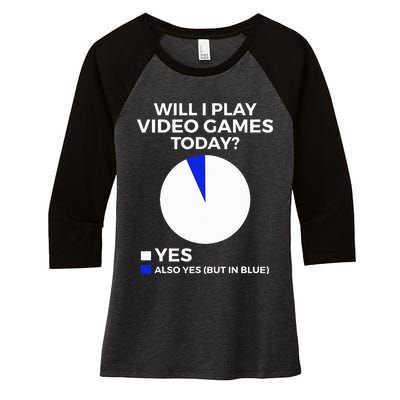 Will I Play Video Games Today Funny Gamer Gaming Women's Tri-Blend 3/4-Sleeve Raglan Shirt