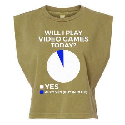 Will I Play Video Games Today Funny Gamer Gaming Garment-Dyed Women's Muscle Tee