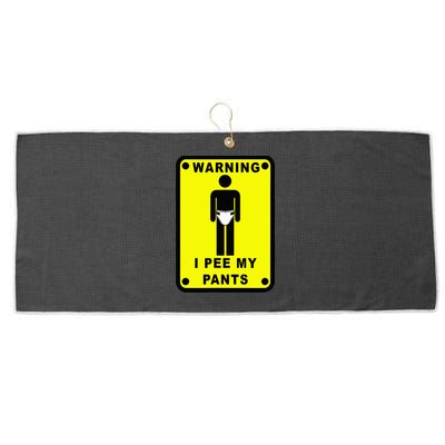 Warning I Pee My Pants Large Microfiber Waffle Golf Towel