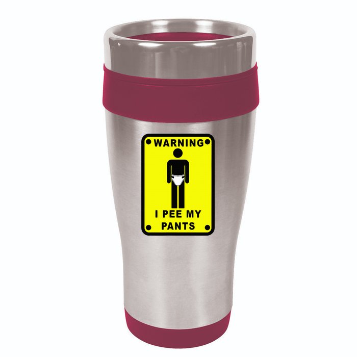 Warning I Pee My Pants 16oz Travel Tumbler