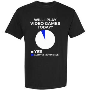 Will I Play Video Games Today Funny Gamer Gaming Garment-Dyed Heavyweight T-Shirt