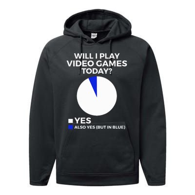 Will I Play Video Games Today Funny Gamer Gaming Performance Fleece Hoodie