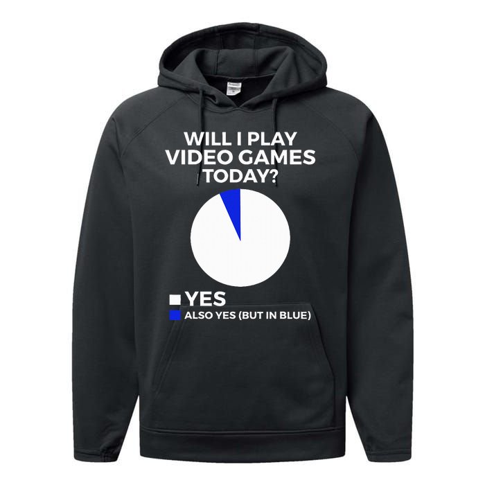 Will I Play Video Games Today Funny Gamer Gaming Performance Fleece Hoodie