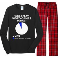 Will I Play Video Games Today Funny Gamer Gaming Long Sleeve Pajama Set