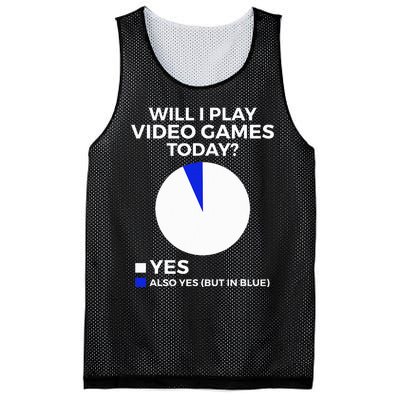 Will I Play Video Games Today Funny Gamer Gaming Mesh Reversible Basketball Jersey Tank