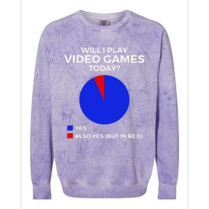 Will I Play Video Games Today Funny Gamer Gaming Colorblast Crewneck Sweatshirt