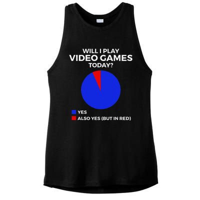 Will I Play Video Games Today Funny Gamer Gaming Ladies PosiCharge Tri-Blend Wicking Tank