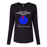 Will I Play Video Games Today Funny Gamer Gaming Womens Cotton Relaxed Long Sleeve T-Shirt