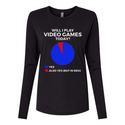 Will I Play Video Games Today Funny Gamer Gaming Womens Cotton Relaxed Long Sleeve T-Shirt