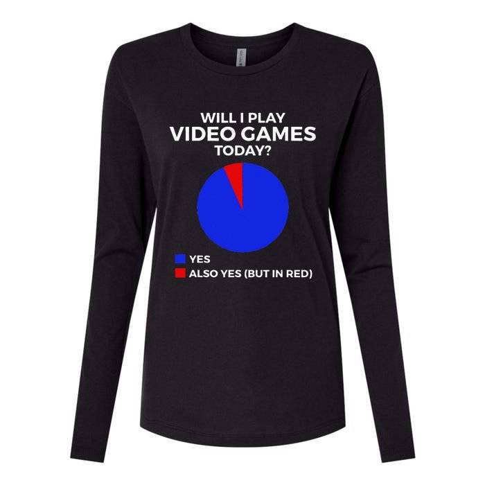 Will I Play Video Games Today Funny Gamer Gaming Womens Cotton Relaxed Long Sleeve T-Shirt