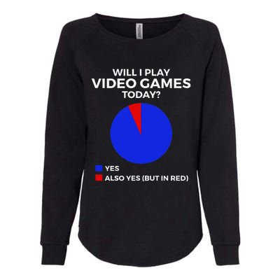 Will I Play Video Games Today Funny Gamer Gaming Womens California Wash Sweatshirt