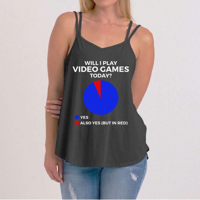 Will I Play Video Games Today Funny Gamer Gaming Women's Strappy Tank