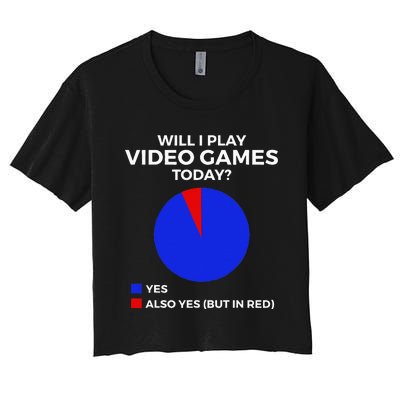 Will I Play Video Games Today Funny Gamer Gaming Women's Crop Top Tee