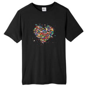 World International People Hu Flags Heart Countries Gift Tall Fusion ChromaSoft Performance T-Shirt