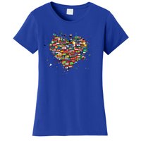 World International People Hu Flags Heart Countries Gift Women's T-Shirt