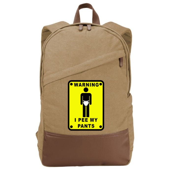 Warning I Pee My Pants Cotton Canvas Backpack