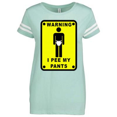 Warning I Pee My Pants Enza Ladies Jersey Football T-Shirt