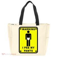 Warning I Pee My Pants Zip Tote Bag