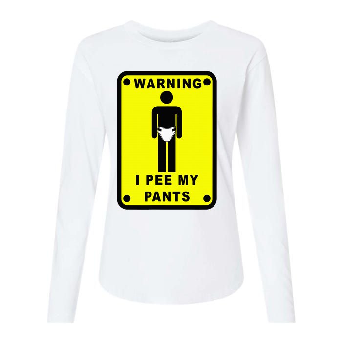 Warning I Pee My Pants Womens Cotton Relaxed Long Sleeve T-Shirt