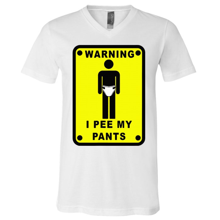 Warning I Pee My Pants V-Neck T-Shirt