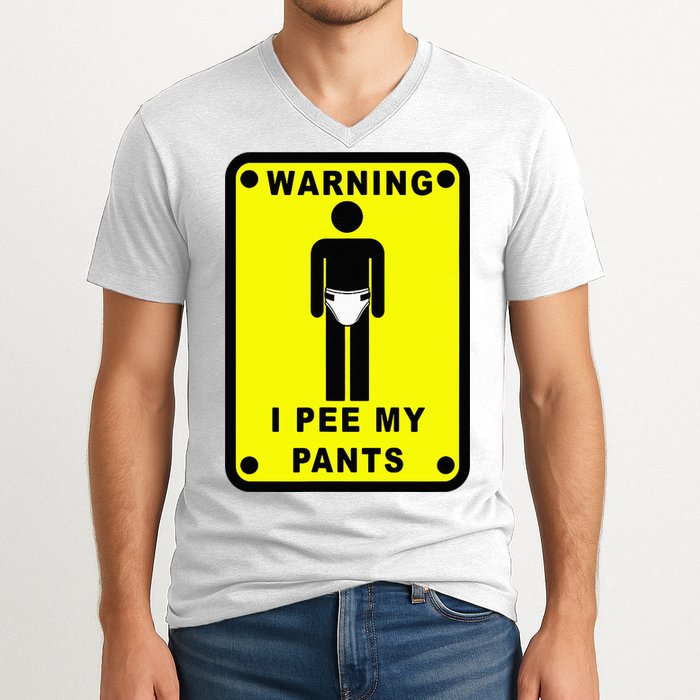 Warning I Pee My Pants V-Neck T-Shirt