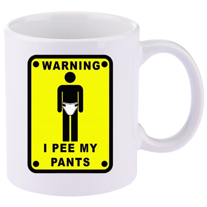 Warning I Pee My Pants 11oz C Handle Ceramic Mug