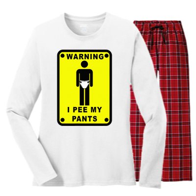 Warning I Pee My Pants Women's Long Sleeve Flannel Pajama Set 