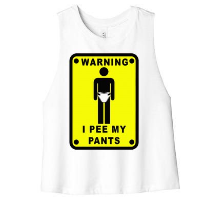 Warning I Pee My Pants Women's Racerback Cropped Tank