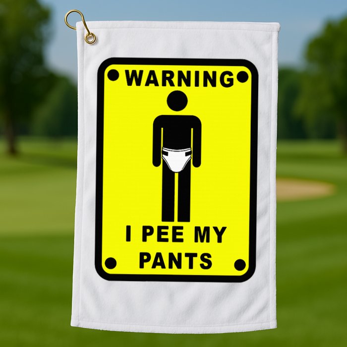 Warning I Pee My Pants Golf Towel