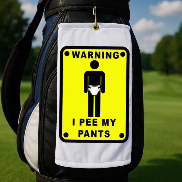 Warning I Pee My Pants Golf Towel