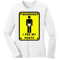 Warning I Pee My Pants Ladies Long Sleeve Shirt