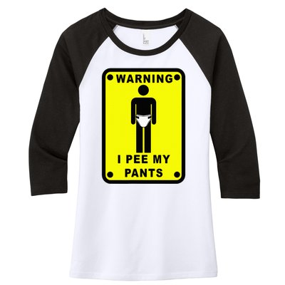 Warning I Pee My Pants Women's Tri-Blend 3/4-Sleeve Raglan Shirt