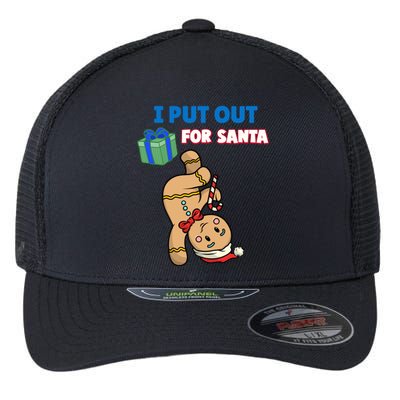 Wo's I Put Out For Santa Fun Sarcastic Gingerbread Cookie Cool Gift Flexfit Unipanel Trucker Cap