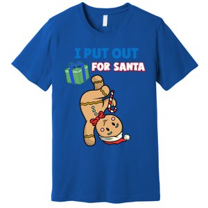 Wo's I Put Out For Santa Fun Sarcastic Gingerbread Cookie Cool Gift Premium T-Shirt